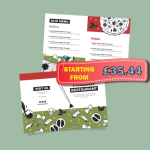 Half Fold Restaurant Menu - 250gsm silk