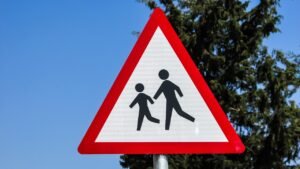 sign, school, children